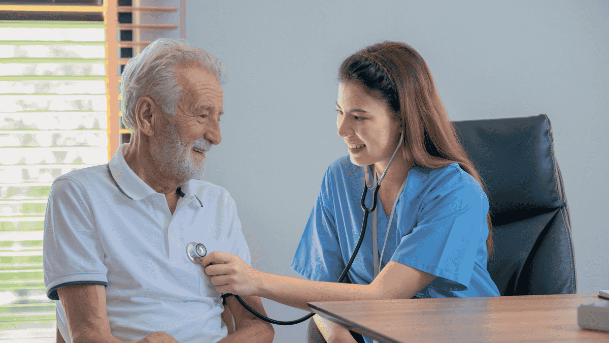 Doctor caring for her patient
