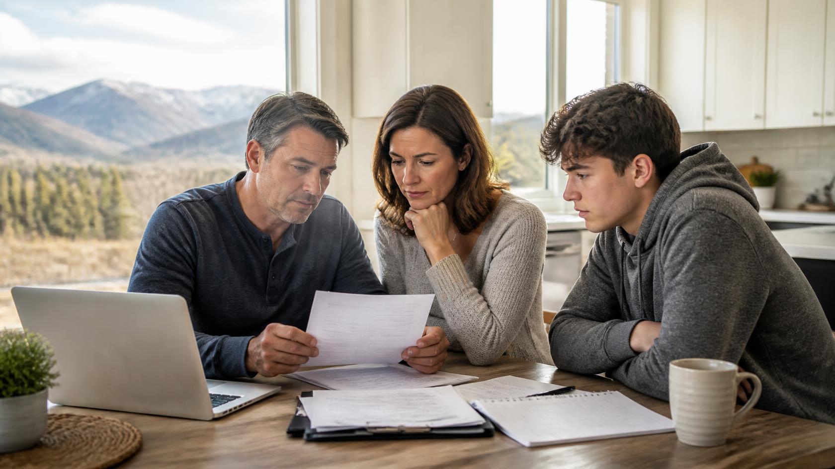 family discussing health insurance coverage